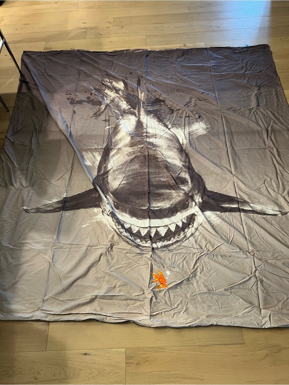Shark Print Bedding Duvet Cover - Gray
